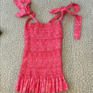 Pink Floral Smocked Dress